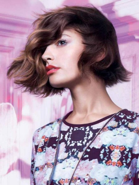 Short bob with highlights and volume