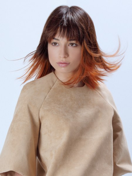 Shoulder-length bob with feathery sides