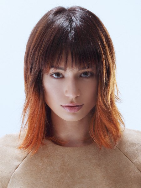 Shoulder length bob with a fringe