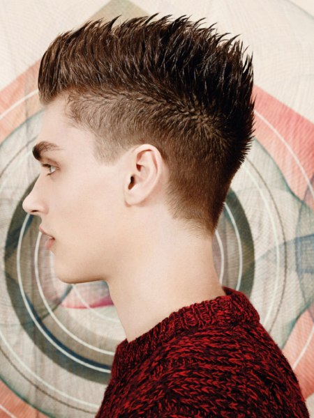 Hedgehog hairstyle with spikes for men