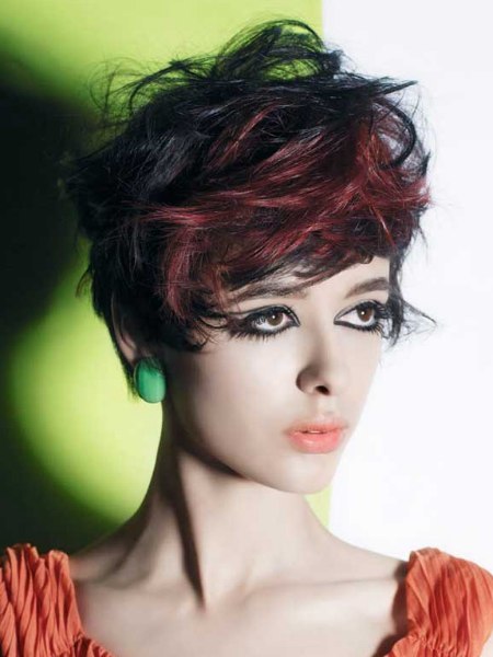 Short pixie haircut with high volume