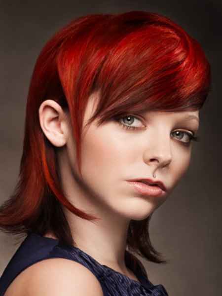Bright ruby red hair