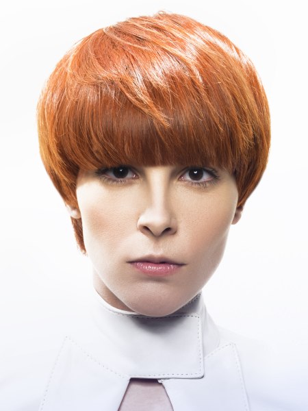 Short hairstyle for a redhead