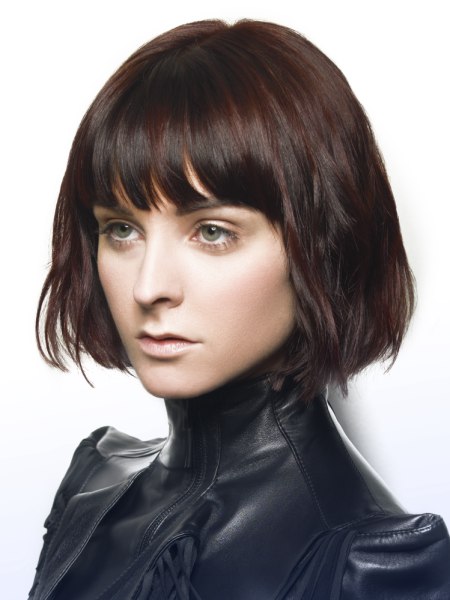 Chin-length bob with bangs
