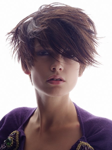 Short hair styled for a windblown look