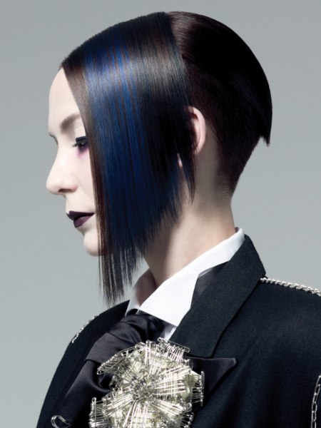 Flash of blue hair color