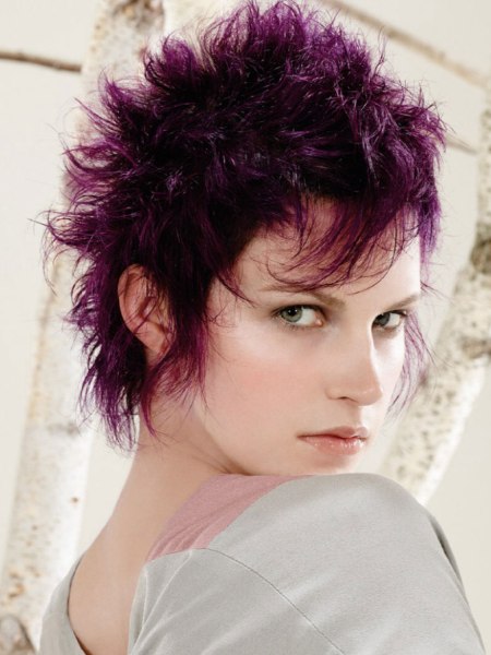Punk-style haircut with spikes