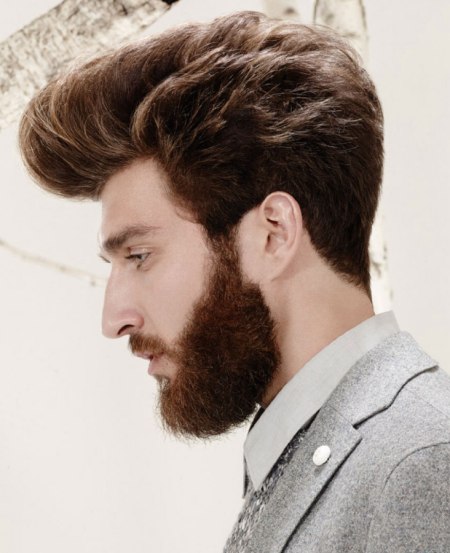 Stylish hair and a full beard for men