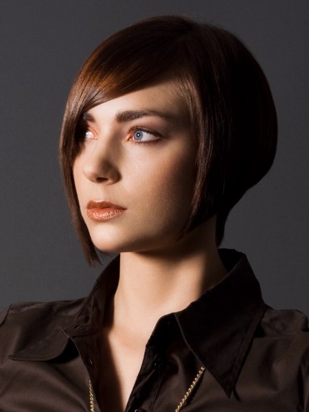 Bob haircut with one shorter side