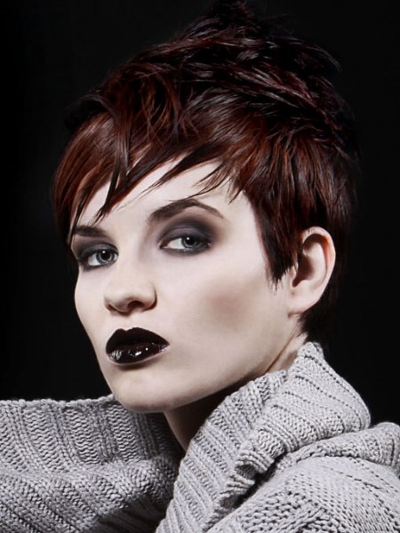New pixie cut with textured layers and point cut ends