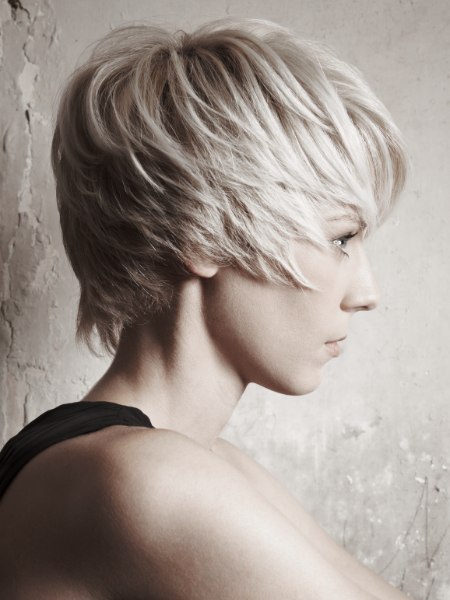 Modern and young short haircut with layers