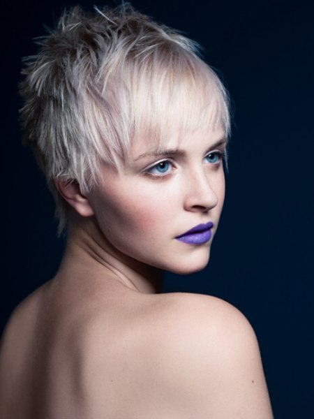 Short cropped hair with longer sub-layers