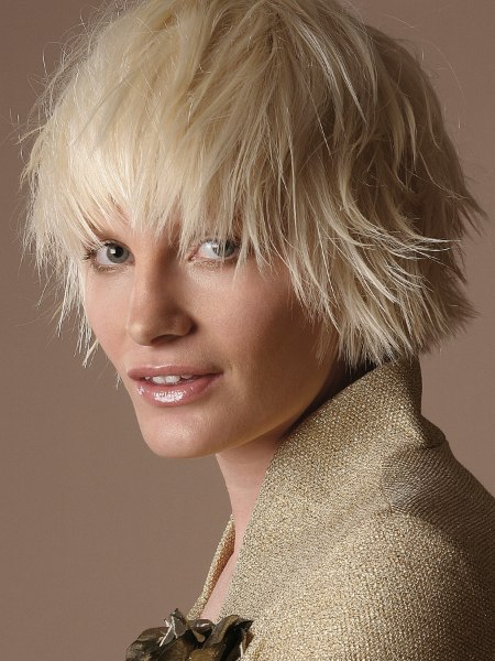 Textured bob cut with an outward flick at the ends
