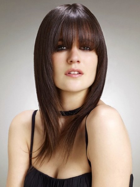 long and smooth brunette hair