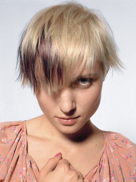 Cheerful colorful haircut for a wearable modern hippie chic look