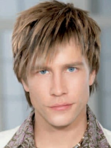 Men's hairstyle with movement