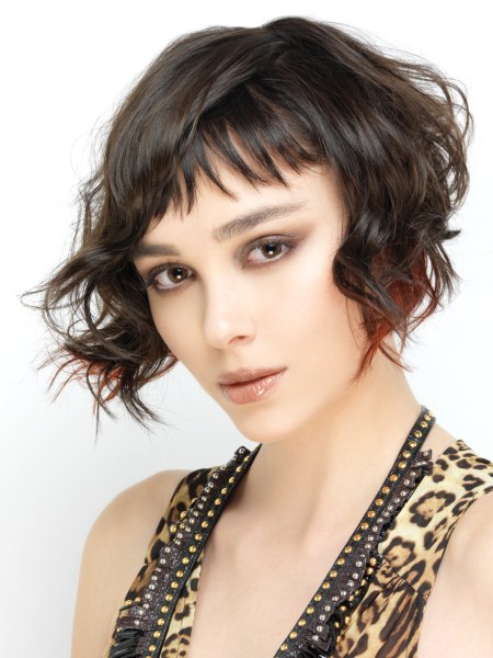 Short bob with curls and waves