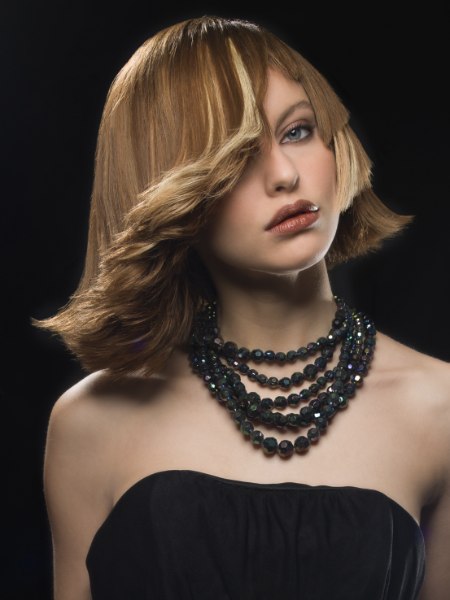 Hairstyle with flipped-out ends