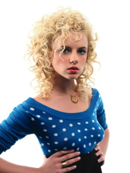 All over curly style for blonde hair