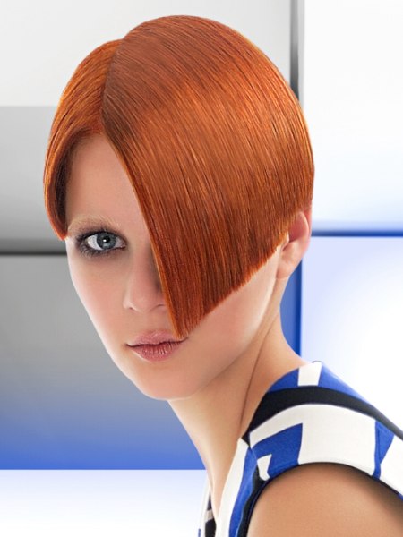Short, mid-ear length hairstyle