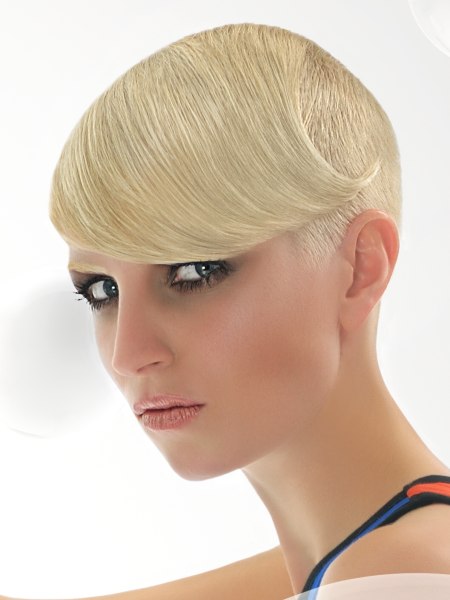 Female haircut with short clipped areas