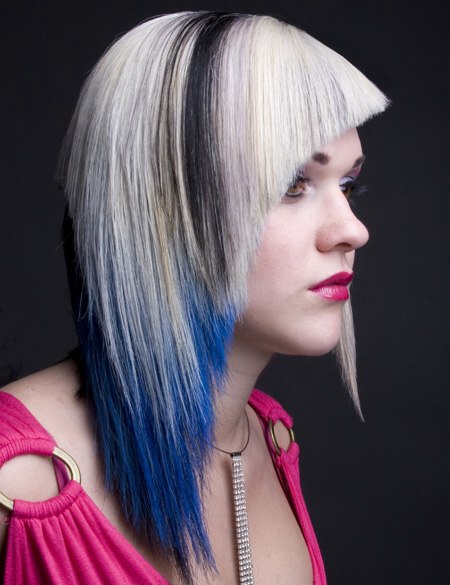 Blue hair color on blonde