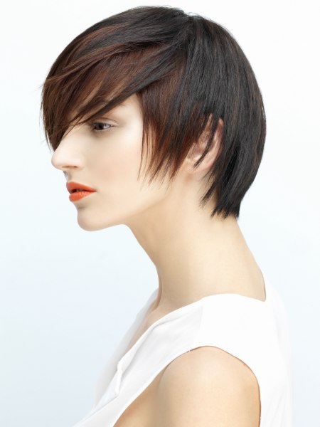 Short hair cut with frazzled edges