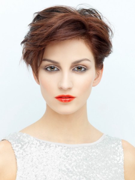 Pixie cut with finger styling