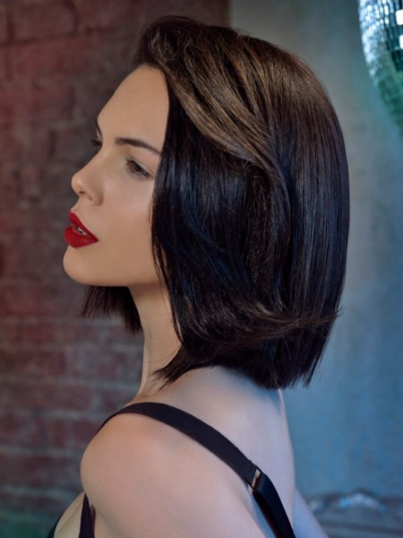 Contemporary long and smooth bob