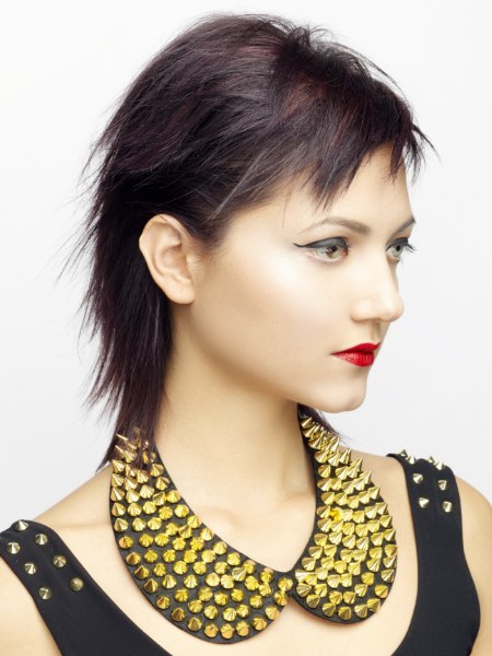 Razor-cut hair with a feathery texture