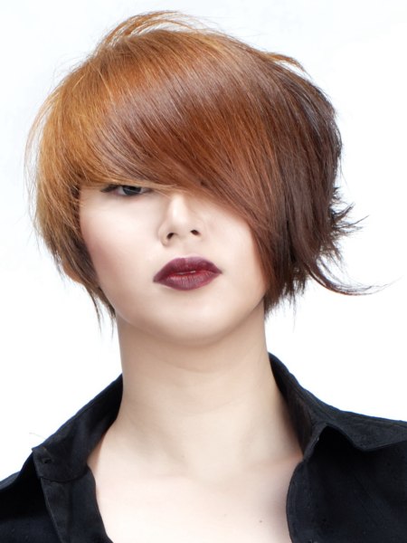 Short Asian hairstyle with lifting and volumizing for added movement