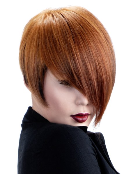 Short Asian haircut styled into a fully forward style