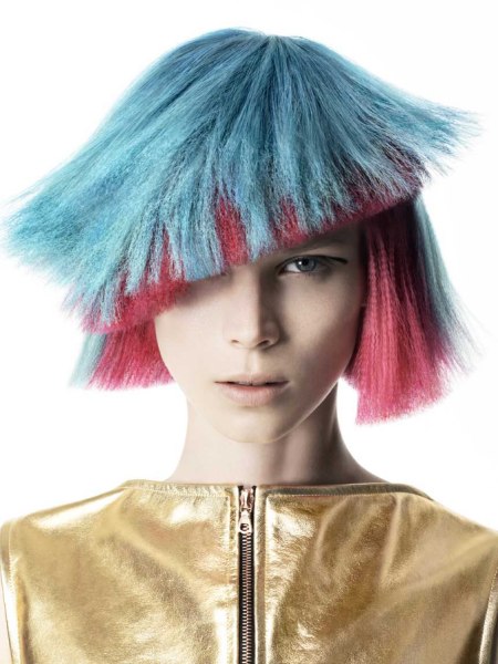 Bob hairstyle inspired by the 1960s pop art