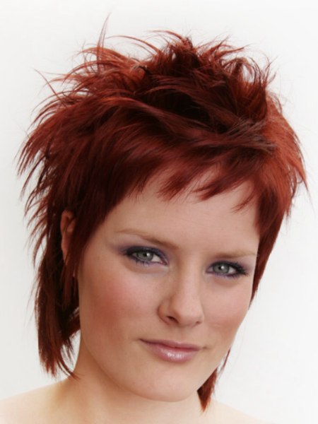 Short punky hairstyle with jagged hair