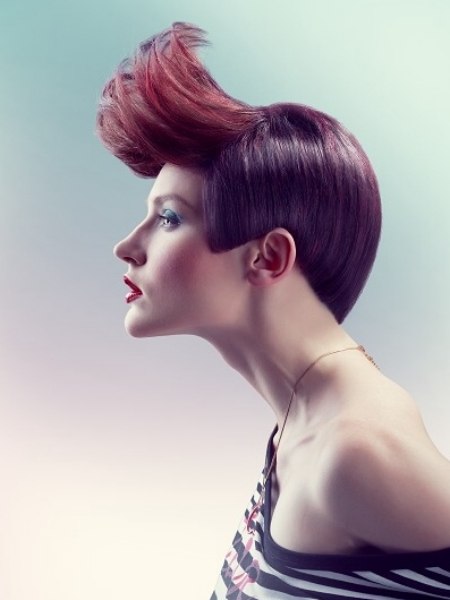 Short cut for Bordeaux red hair