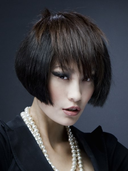 Modern angled cheekbone-length bob