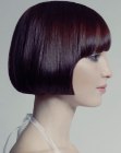 Short bob with a rounded frame around the face