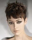 Audrey Hepburn pixie cut with short bangs