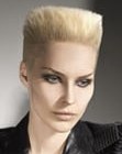 Flat top haircut with shaved sides and neck for women