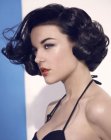 Vintage 1960s chin length bob with roller set curls