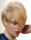 Women's haircut with a short neck and sides