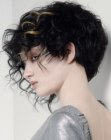 Short hair with asymmetry and a cascade of curls