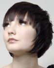 Short hairstyle that draws the focus to the eyes