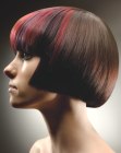 Meticulous bob cut with undercutting and an inward curve