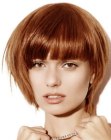 Short asymmetrical hairstyle with a liquid appearance