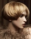 Elegant short hairstyle with a blunt edge