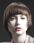Simple short hairstyle with bangs and pointed strands