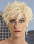 Short blonde hair with spikes and punk elements