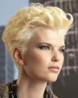 Sporty short back and sides hairstyle with curls