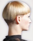 Short hairstyle with very short undercut neck and side sections